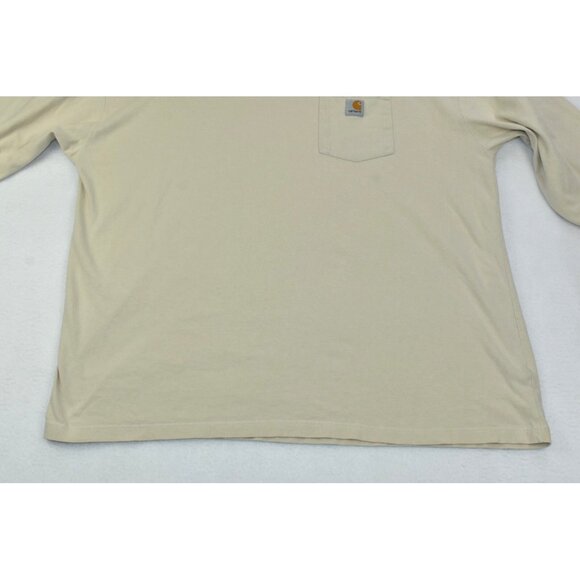 Carhartt K125 Men's Shirt Size XXL Beige Heavyweight Work Long Sleeve  -Flaws- - Picture 8 of 12